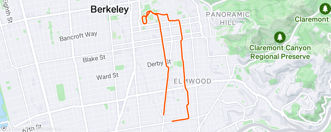 Map of the activity, Evening Run