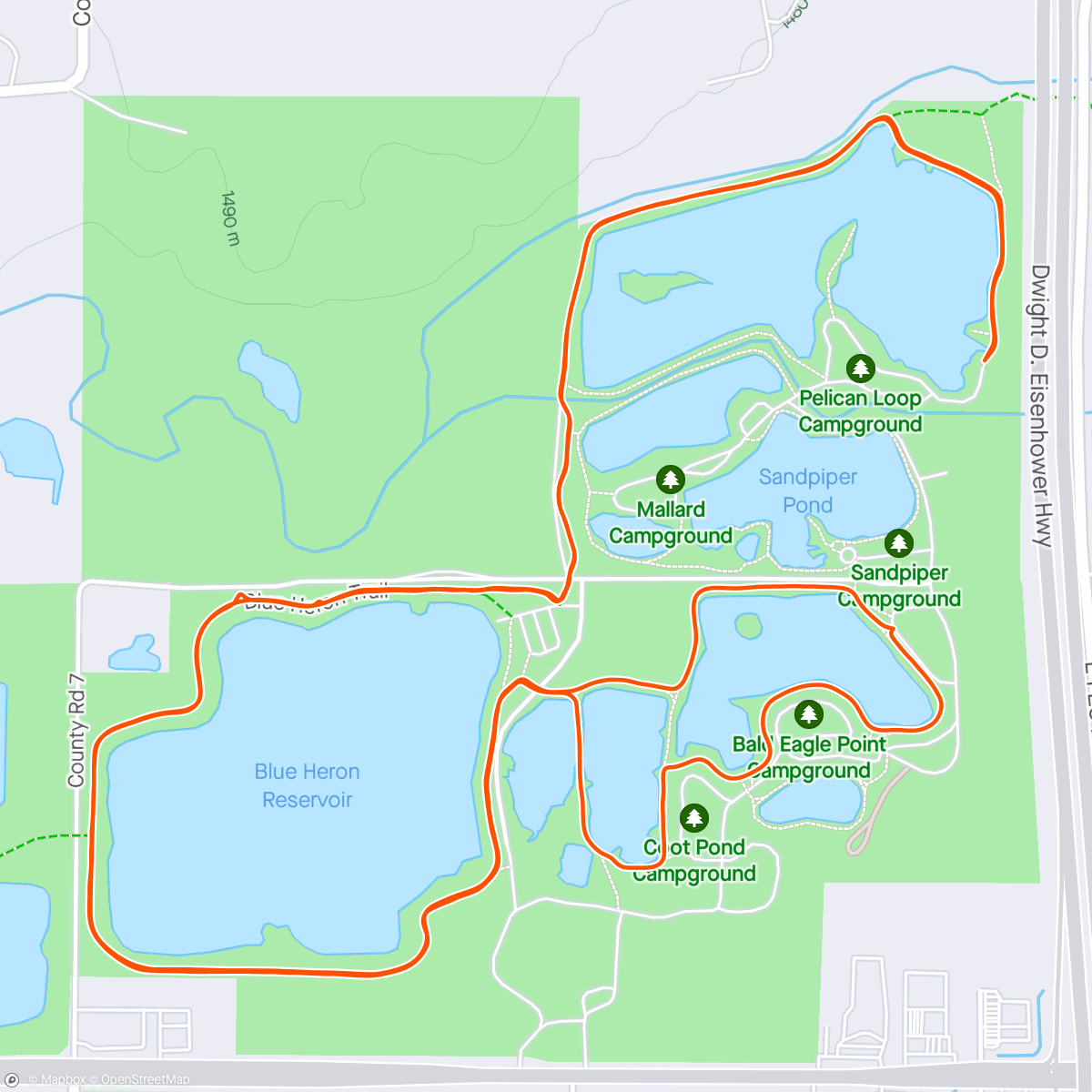 Map of the activity, 🦟 Saint Vrain State Park
