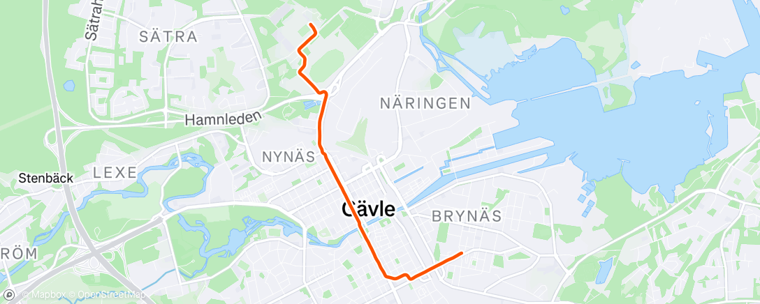 Map of the activity, Evening Run