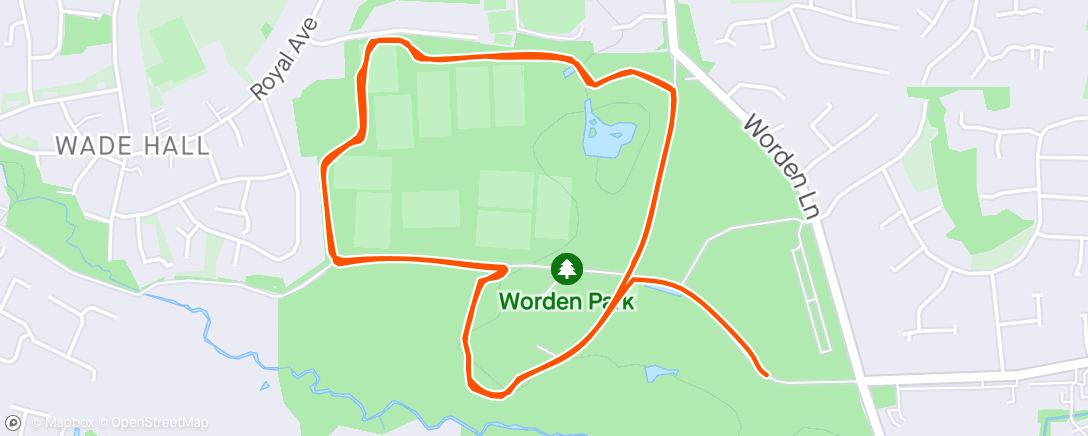 Map of the activity, Worden parkrun - Tail Walker