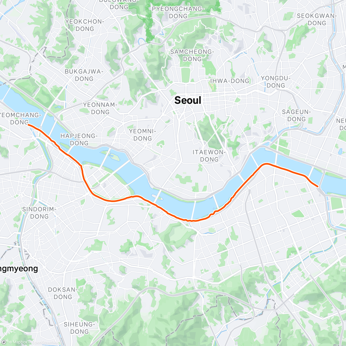 Map of the activity, CORÉE (du sud!) avec TACX