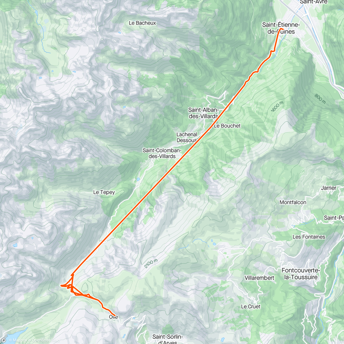 Map of the activity, ROUVY - Col du Glandon + La Croix-de-Fer (St-Etienne)