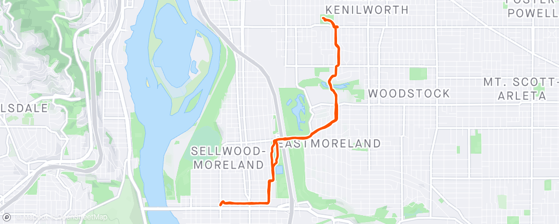 Map of the activity, Kenilworth<>Sellwood