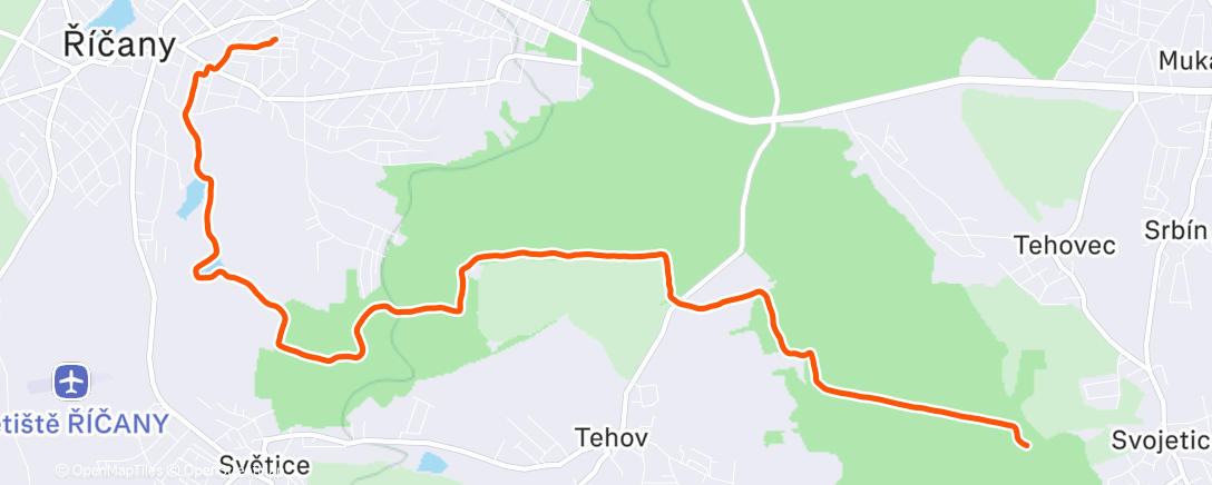 Map of the activity, Afternoon Run
