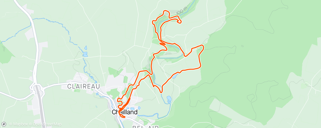 Map of the activity, Trail de chailland