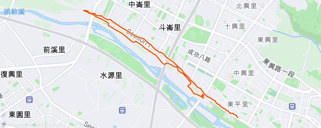 「午間跑步」活動的地圖