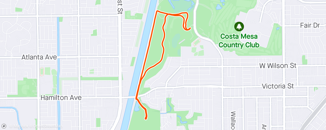 Map of the activity, Morning  No Run, Yes Walk w/Smith & Nellie in Fairview & Talbert Parks (Goat Hills) & back