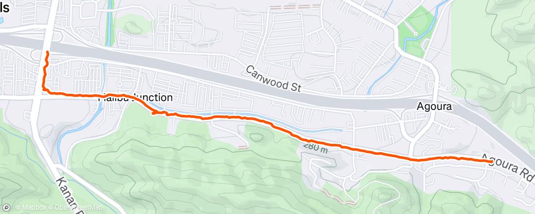 Map of the activity, Afternoon Run