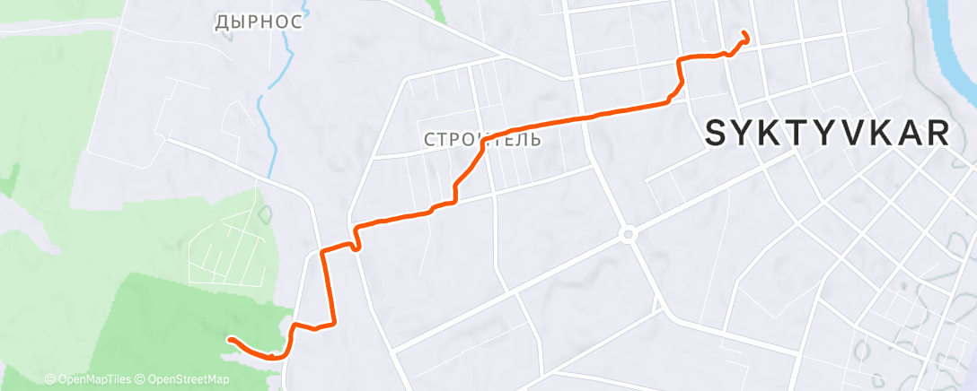 Карта физической активности (Вечерний забег)