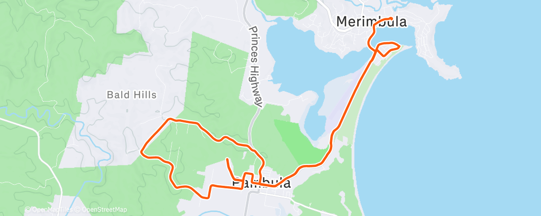 Map of the activity, Bald Hills Ride