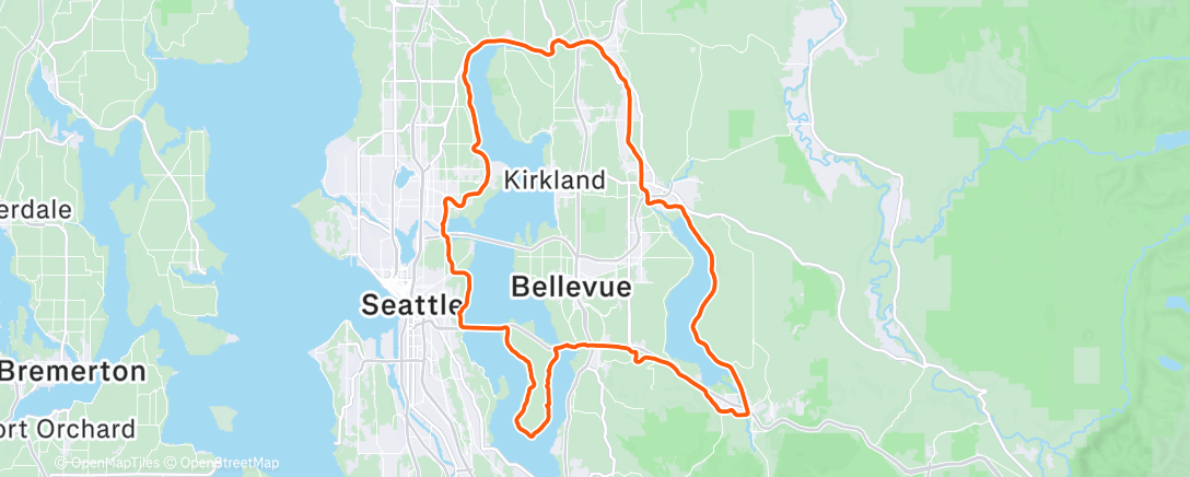 Map of the activity, 100k Permanent 5325: I-90 Two Lakes Loop