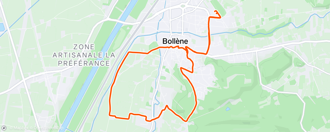 Map of the activity, Course à pied dans l'après-midi