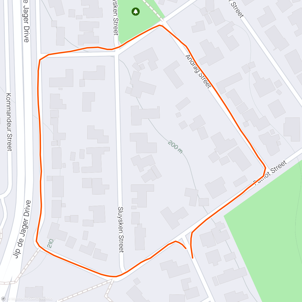Map of the activity, Morning walk with doggs