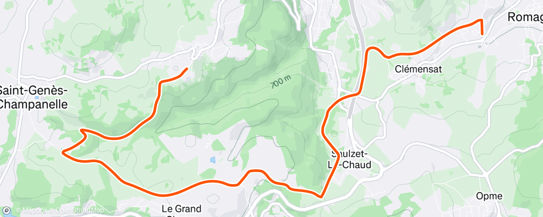 Map of the activity, Sortie VTT dans l'après-midi