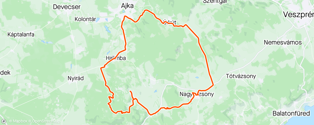 Map of the activity, Déli-Bakony bejárás.