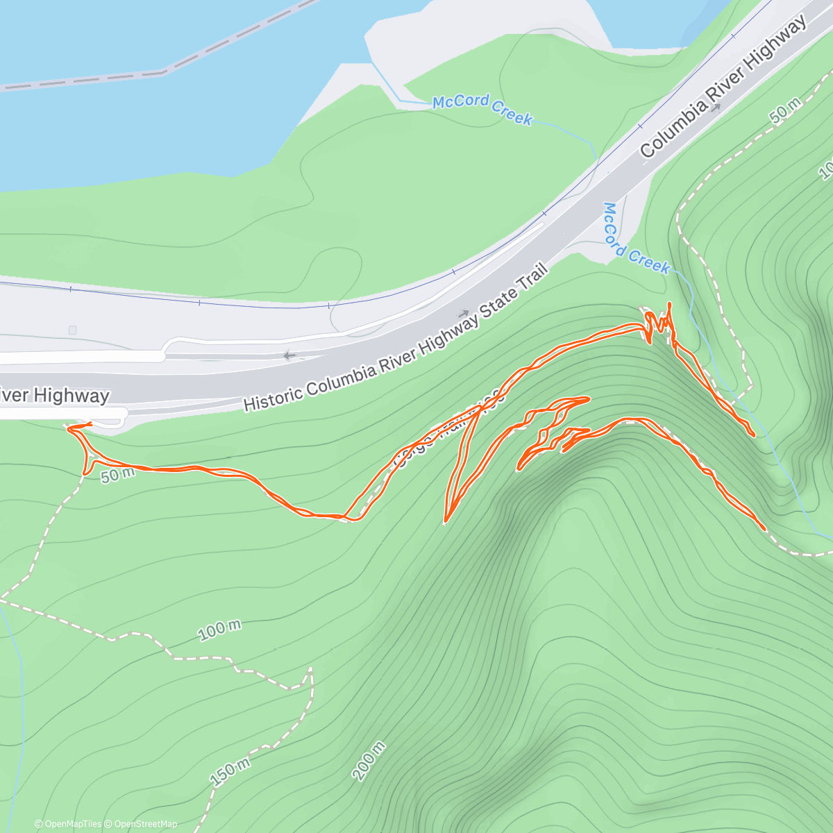 Map of the activity, Upper McCord & Elowa Falls