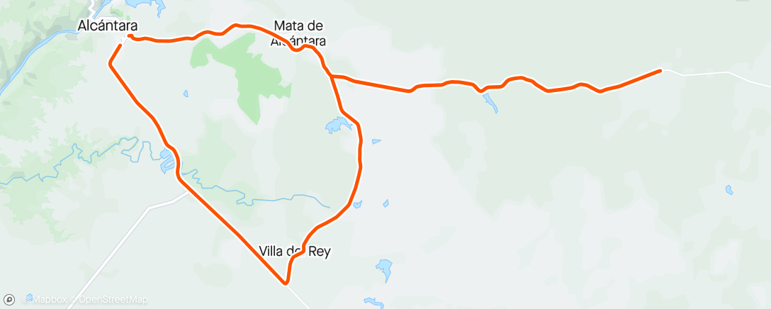 Map of the activity, Alcantara-Mata-Ctra-Garrovillas-VilladelRey-Alcantara