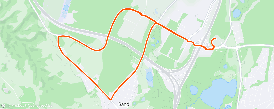 Map of the activity, 4x2km, 1,5 min p på tunge bein etter Holmenkollstafetten