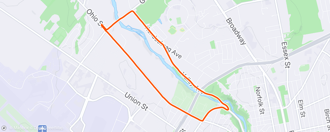 Map of the activity, Afternoon Run