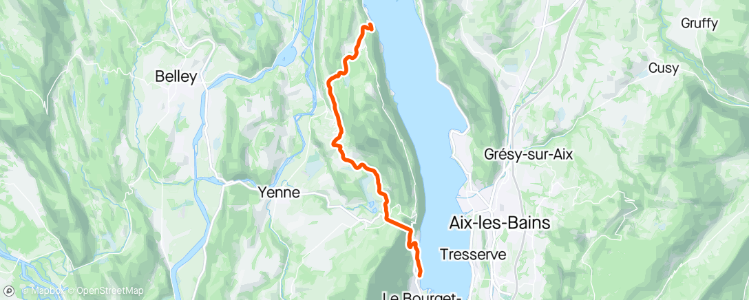 Map of the activity, Sreadyish ride to rowing.