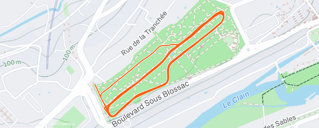 Map of the activity, Course à pied dans l'après-midi