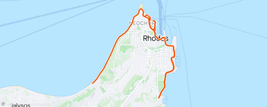 Map of the activity, Rhodes marathon #52