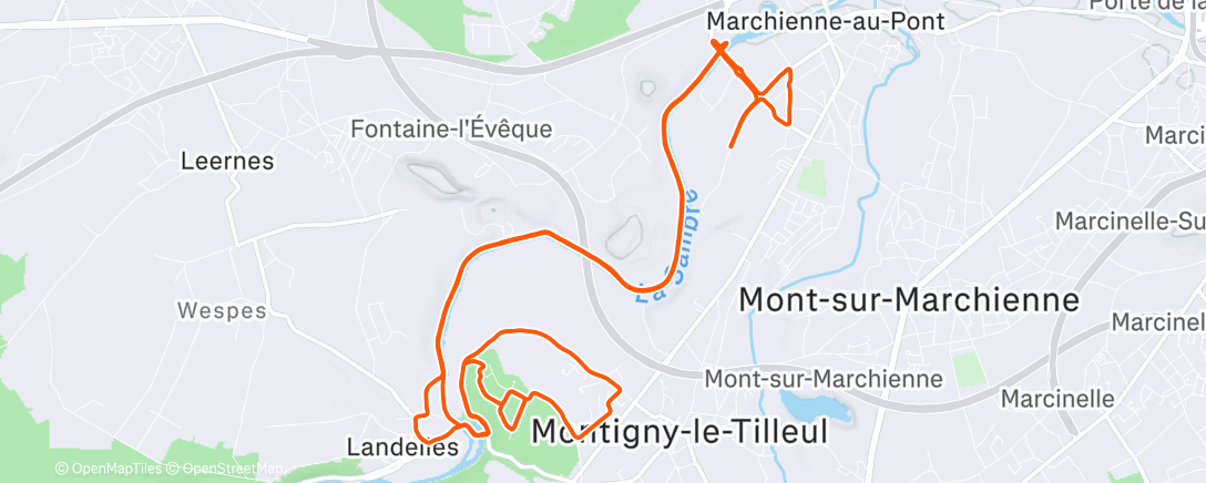 Map of the activity, Course à pied dans l'après-midi