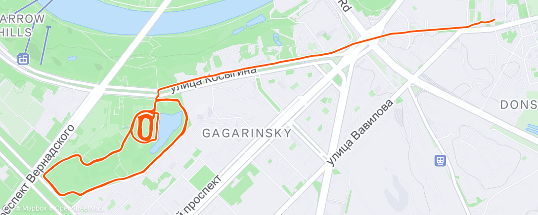 Map of the activity, Вечерний забег
