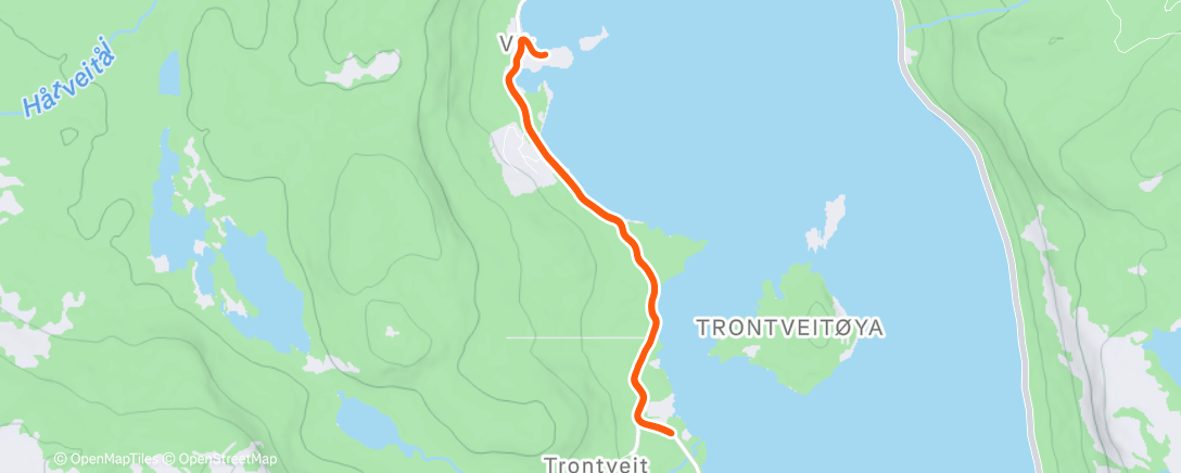 Map of the activity, Afternoon Run