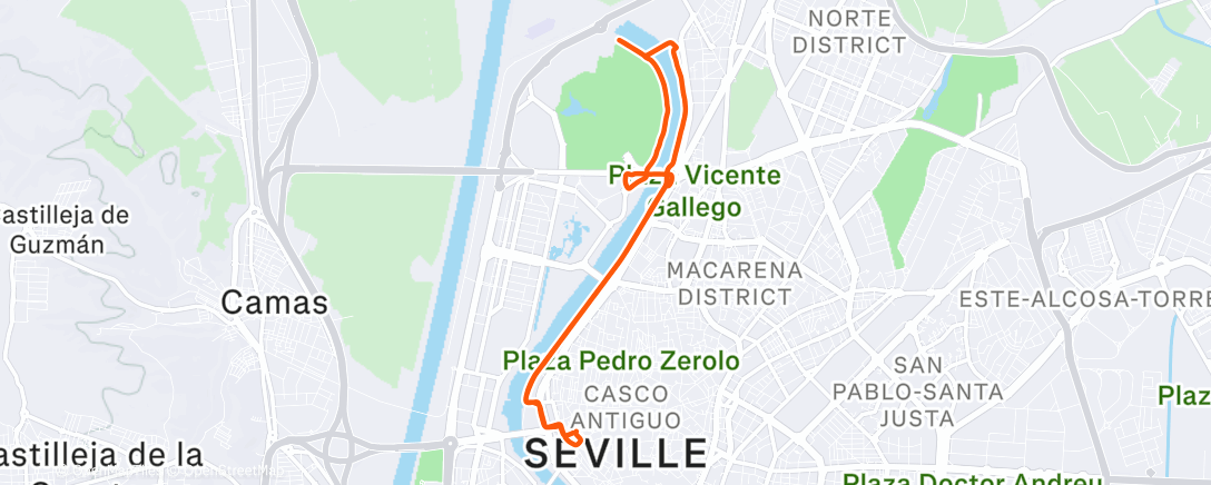 Map of the activity, Corsa mattutina