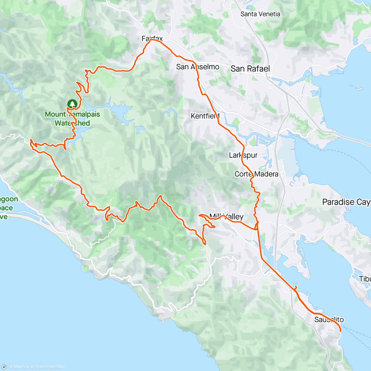 Mappa dell'attività Marin Co. Tour - First road ride in Marin