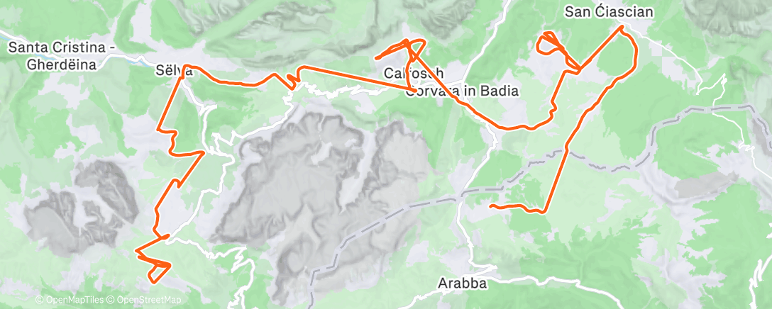 Map of the activity, Sellaronda by ski!!!