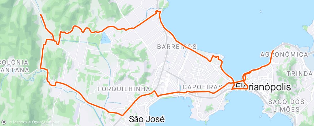 Mapa da atividade, Treino noturno Barreiros / Beira mar Norte