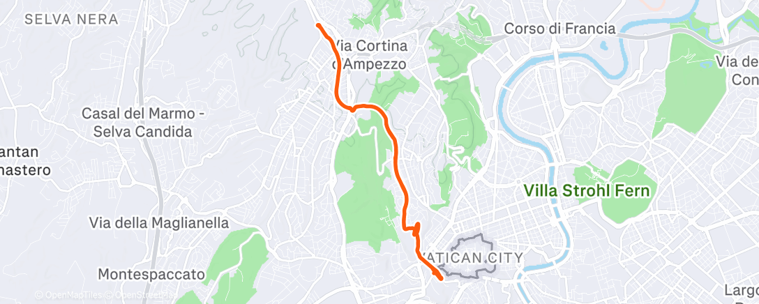 Map of the activity, Evening Run