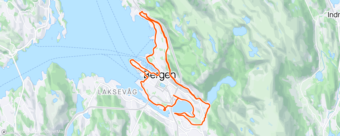 Mappa dell'attività Bergen City Marathon