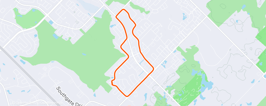 Map of the activity, Afternoon Run