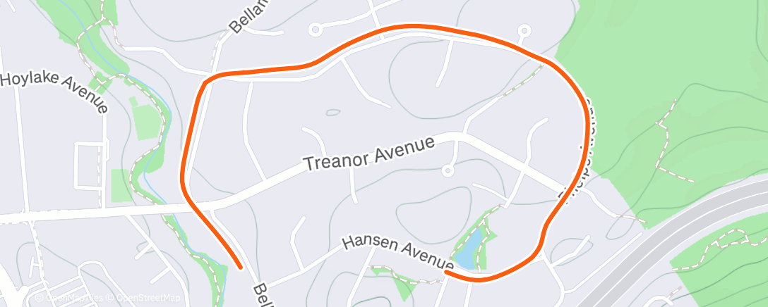 Map of the activity, Afternoon Run