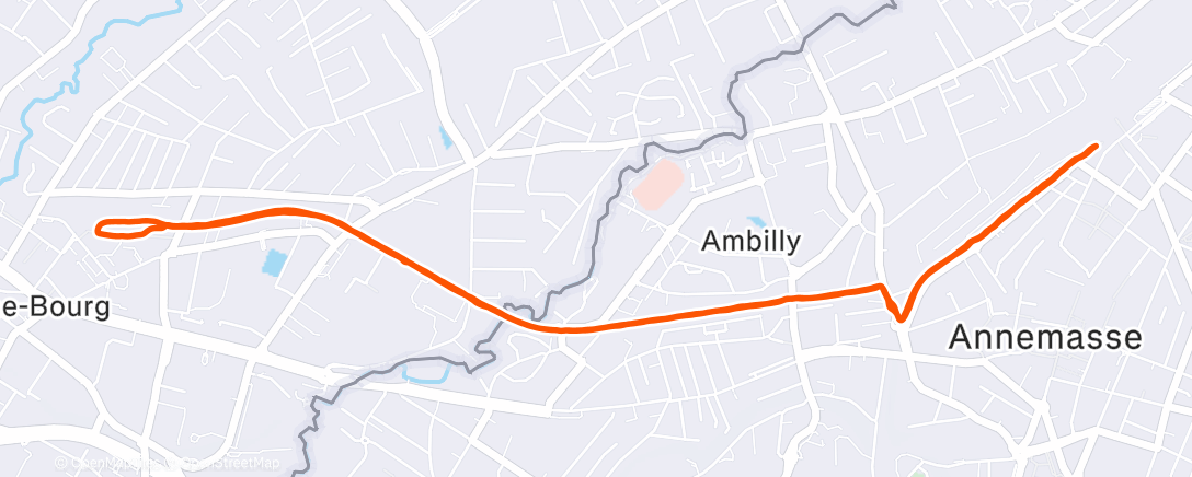 Map of the activity, Course à pied dans l'après-midi