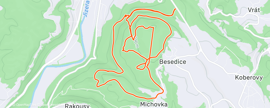 Map of the activity, Afternoon Run