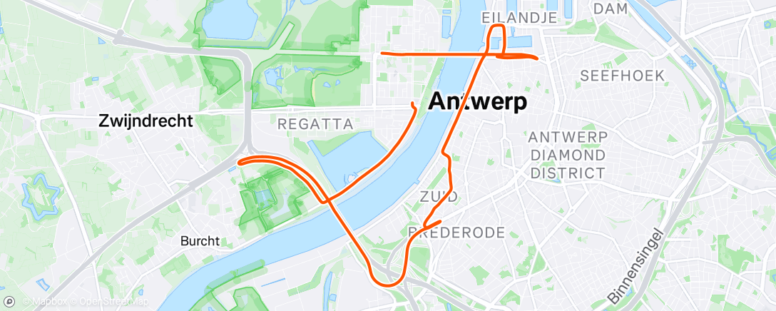 Map of the activity, Afternoon Run