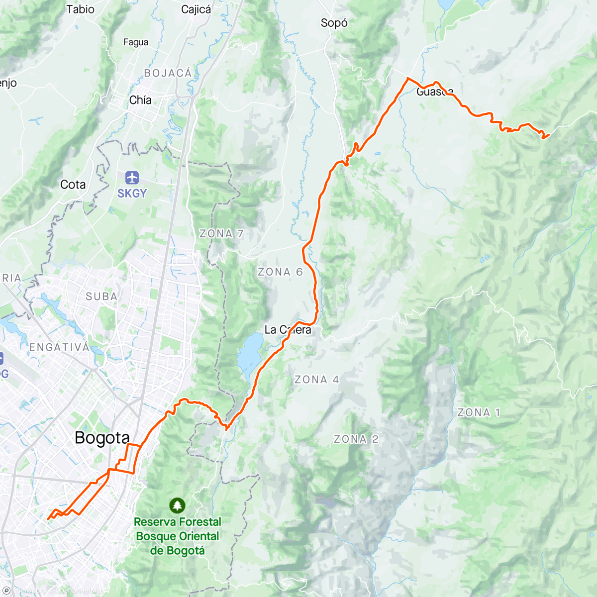 Map of the activity, Cuchilla