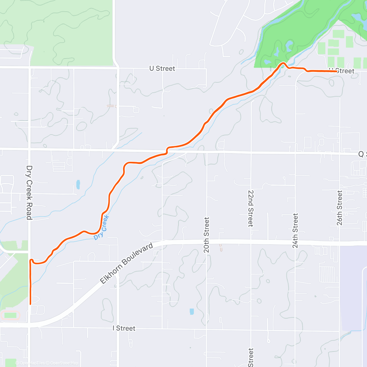 Map of the activity, Sac Town shakeout with the boyz 🇺🇸
