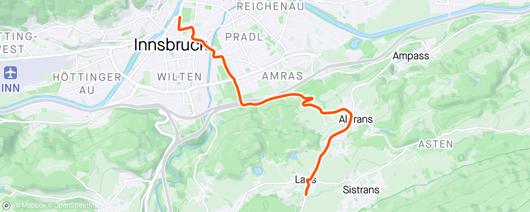 Map of the activity, Zwift - 3/3/2min VO2max in Innsbruck