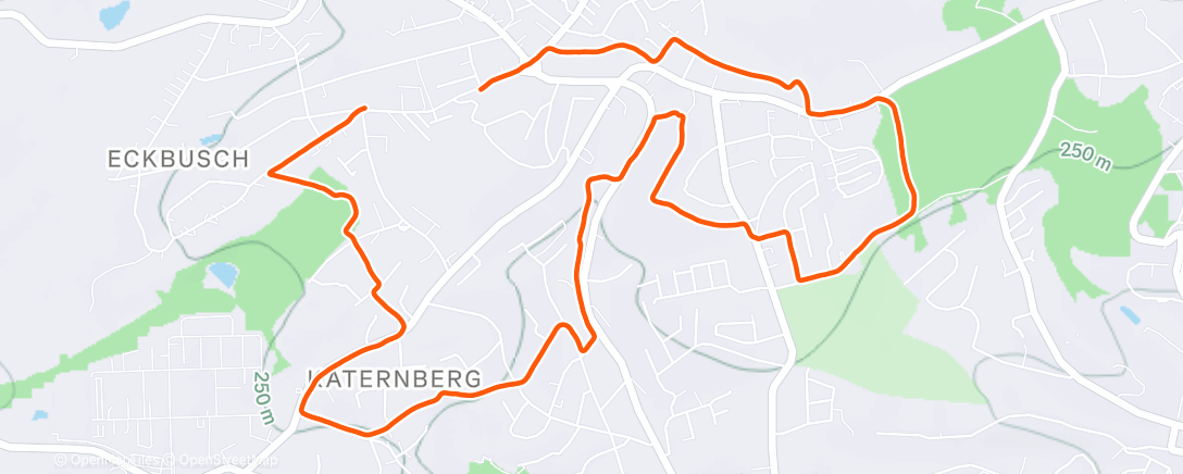 Map of the activity, Afternoon Run