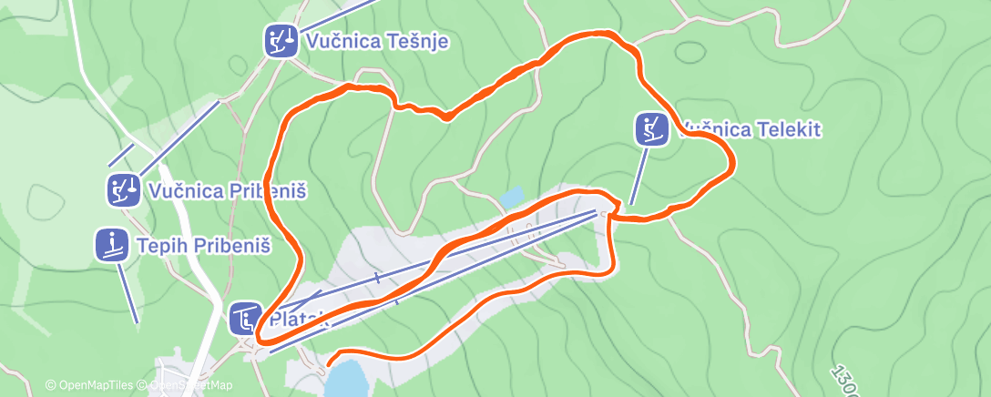 Map of the activity, Morning Backcountry Ski