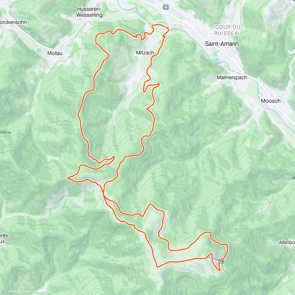 Map of the activity, Rossberg (thurtrail)