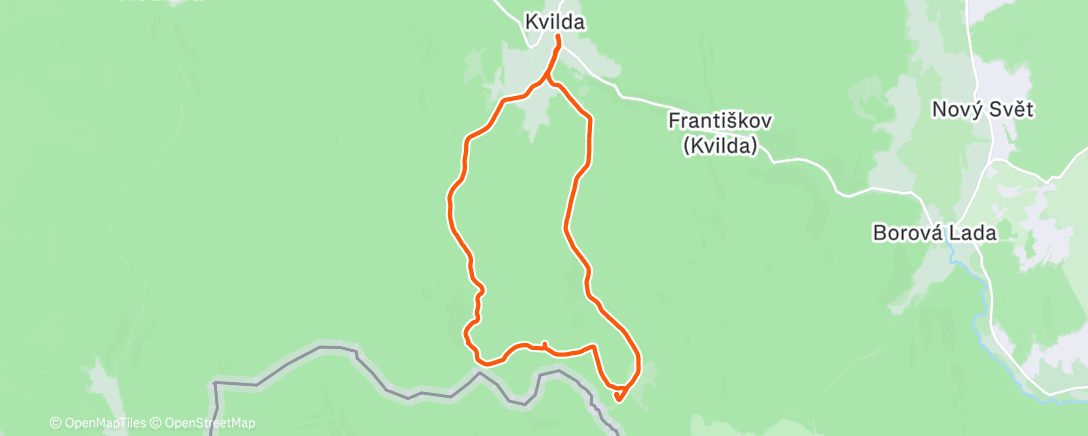 Карта физической активности (S Jarkou k Pramenům, na oběd na Bučinu a zpět na Kvildu)