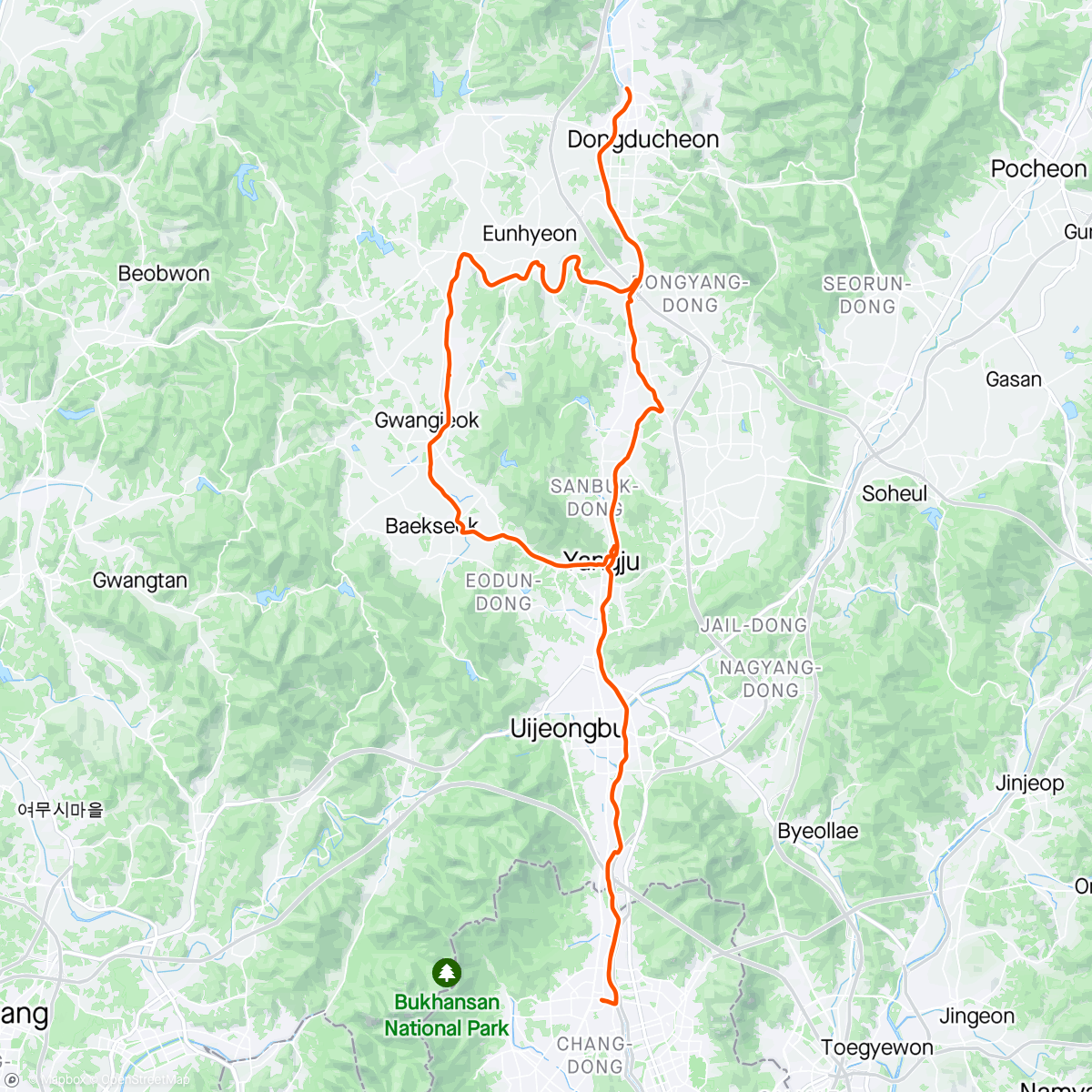 Map of the activity, 양주 한바퀴