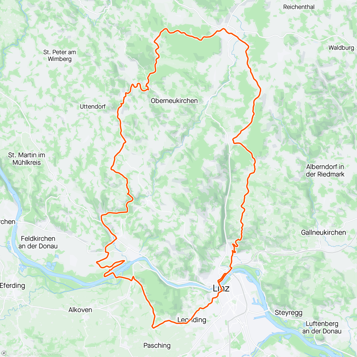 Map of the activity, Afternoon Ride mit Gravelsection 🙌😎