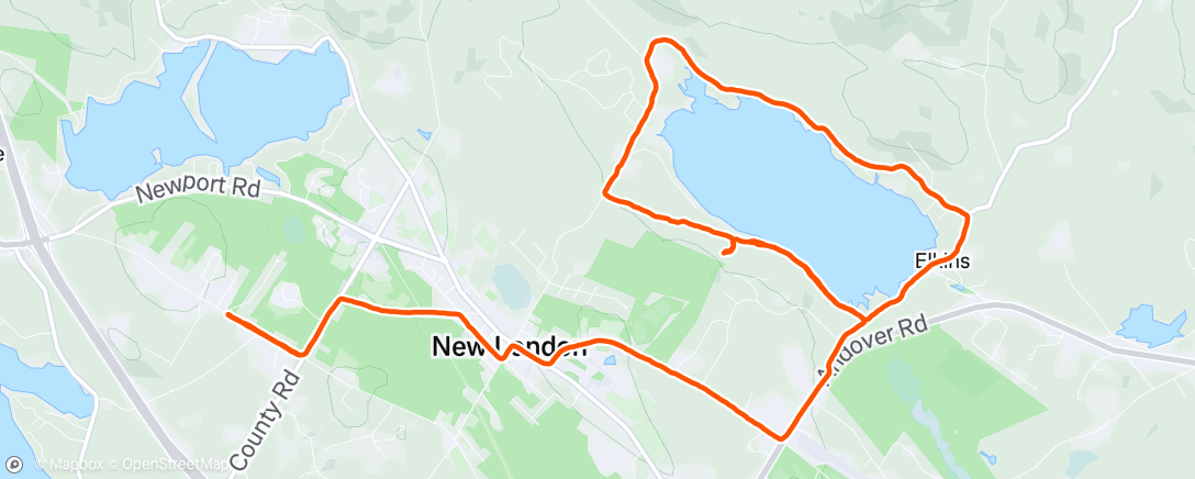Map of the activity, Lunch Trail Run